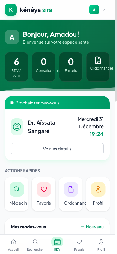 Accueil mobile