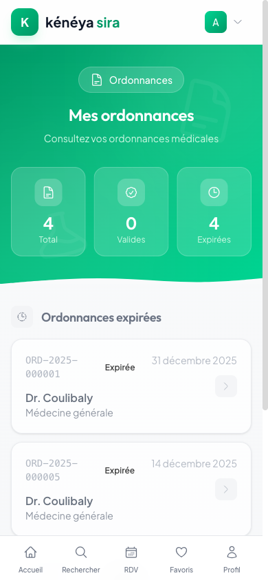 Ordonnances mobile